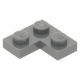 LEGO lapos elem 2x2 sarok, sötétszürke (2420)